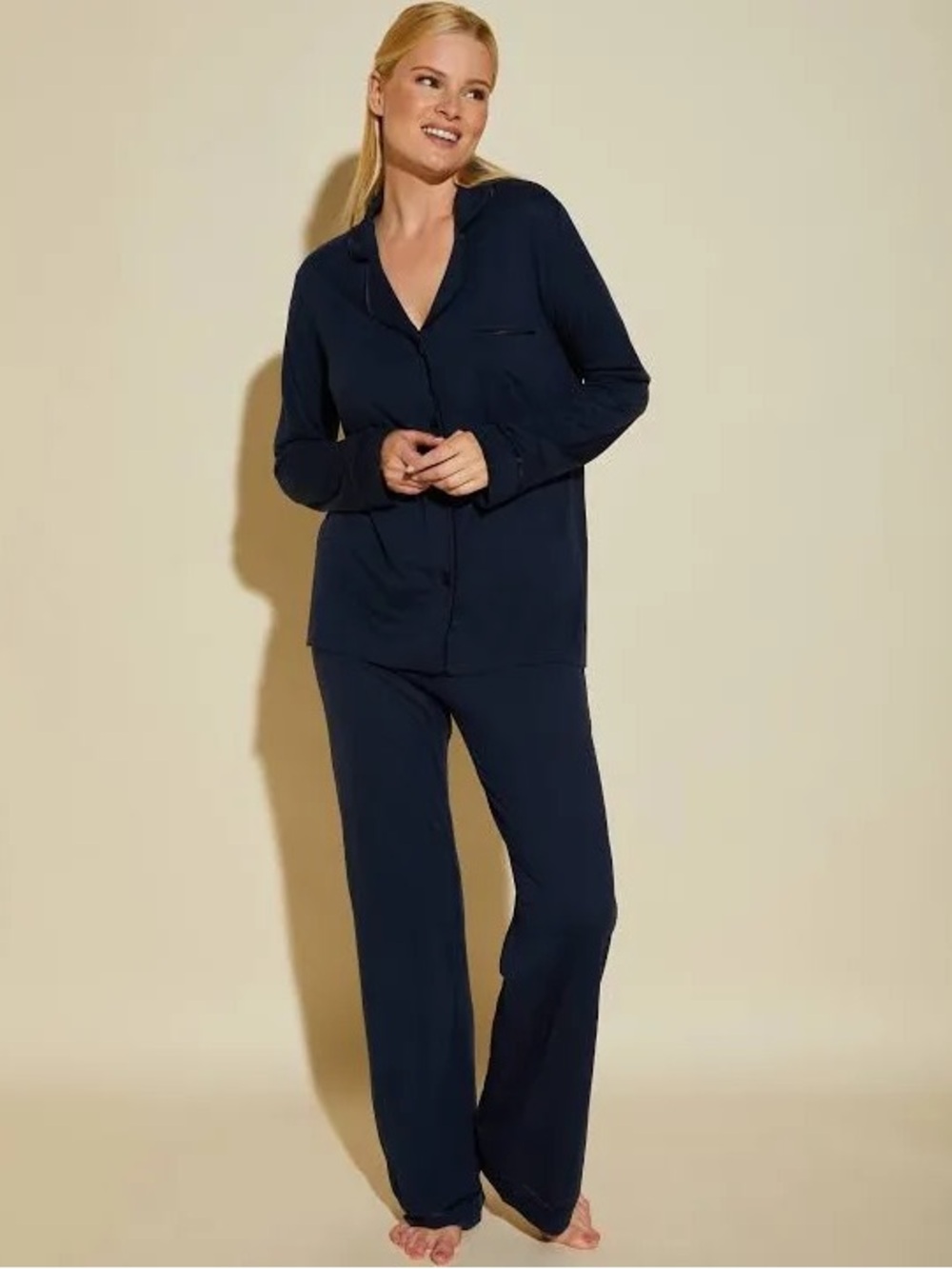 Bella Relaxed Long Sleeve PJ Set Navy
